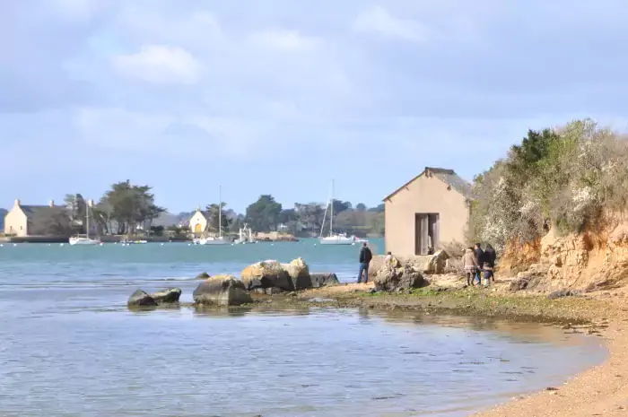 Chemin de randonnée sur les rives du golfe du Morbihan en région Bretagne