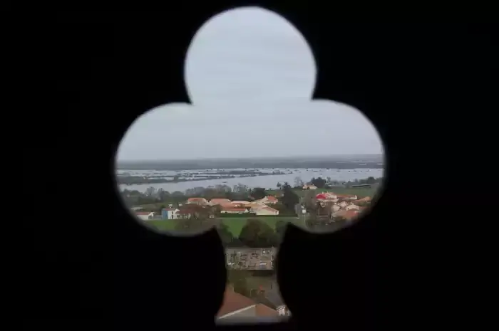 Panorama sur le lac de Grand-Lieu depuis le clocher de léglise de Sainte-Lumine-de-Coutais