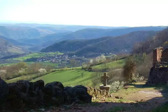 Paysage sur le Lévézou à Castelnau-Pégayrols