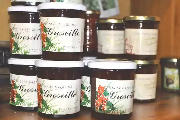 Pots de confiture de groseille de Sioniac