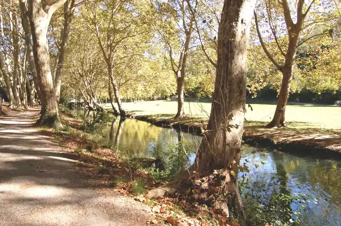 Les rives de l'Alzon sur la randonnée à Uzès